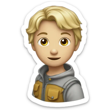 Enfant sur le dos d'un héron sticker