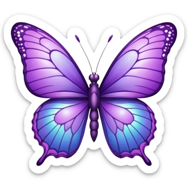 Borboleta roxa emoji sticker