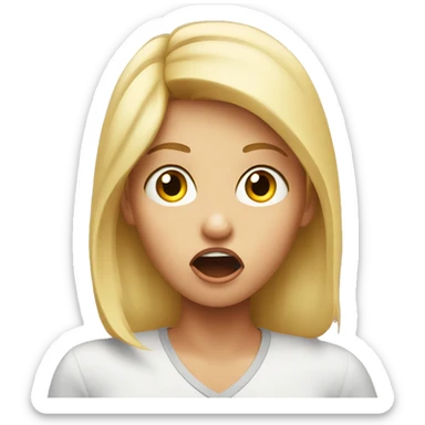 Shocked blonde girl sticker