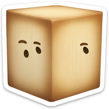 creme wooden cube to sit  sticker