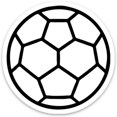 A soccer ball (futbol) with distinctive pentagonal pattern sticker
