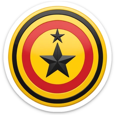 Turkish club Eskişehirspor logo with yellow, black thin stripes and three stars sticker