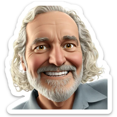 smiling old man with beard sticker