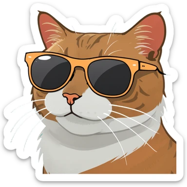 Cat with sunglasses sticker