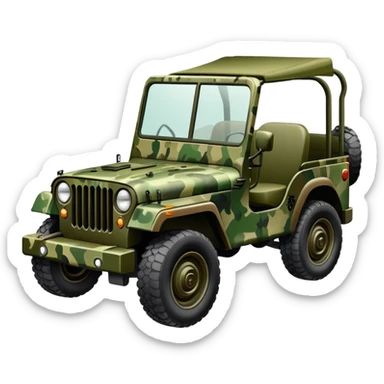 military jeep vehicle with camouflage pattern sticker