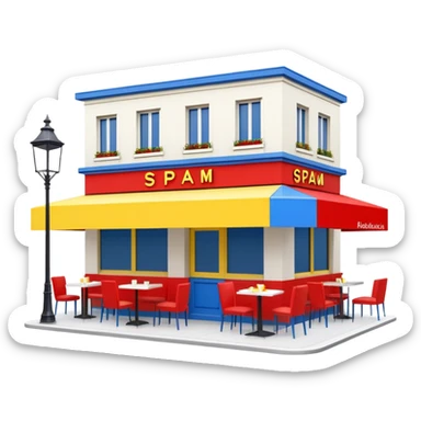  mondrian style paris spam cafe sticker