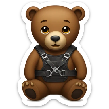 A bear in a leather harness sticker