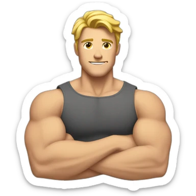 White Guy flexing arms sticker