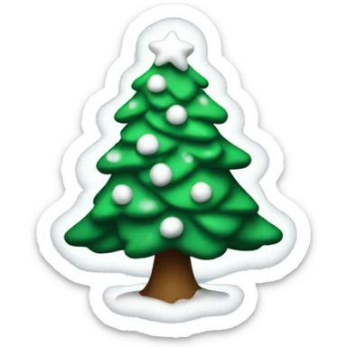 Christmas tree with a little snow on it sticker