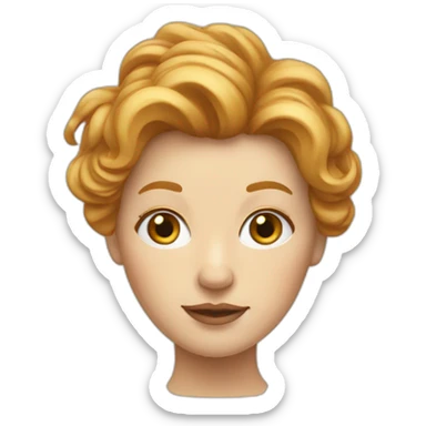 strawberry blonde lady with disheveled hair sticker