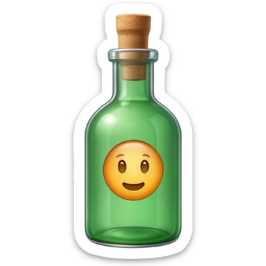 Message letter in green Bottle sticker
