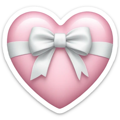 Pastel pink heart with white bow sticker