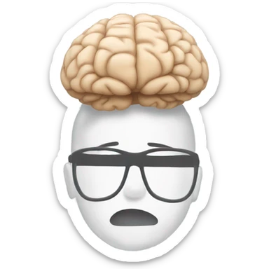 Faceless boy with big brain on top of head sticker