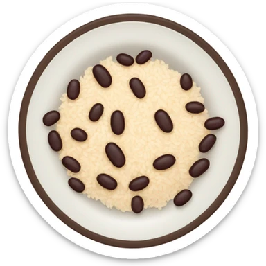 brazilian popular food: rice with beans in a plate sticker