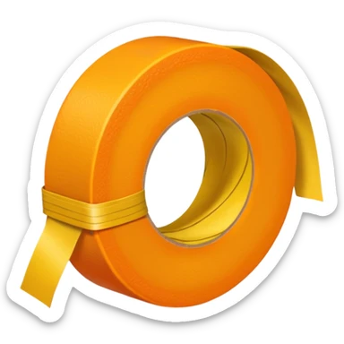 generate an orange with a yellow tailors tape wrapped the center sticker