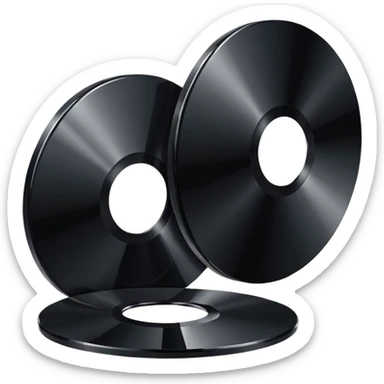 two black computer disk sticker