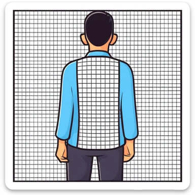 Patch test for skin allergies on a person's back with multiple square patches in a grid pattern sticker