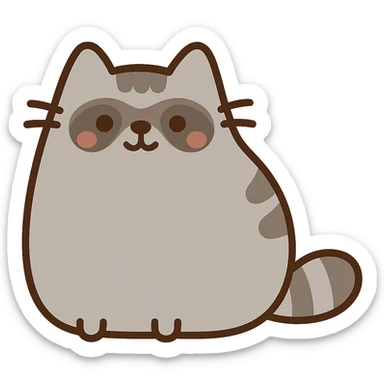 pusheen-style raccoon  sticker