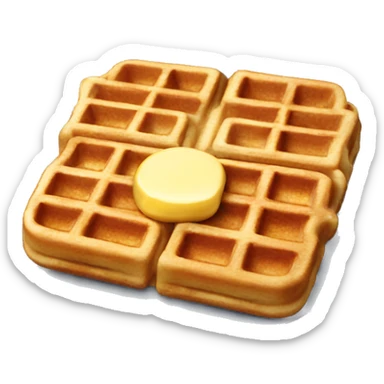 Plate of waffles with syrup and butter sticker