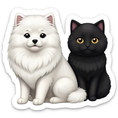
Samoyed and black British cat sticker