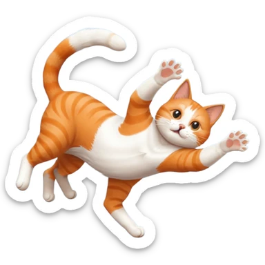 Cat doing a backflip sticker
