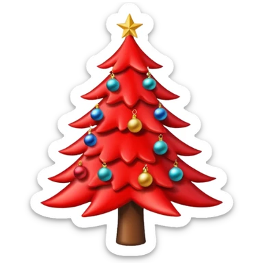 red christmas tree sticker