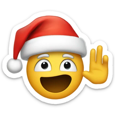 Salute with Christmas hat sticker