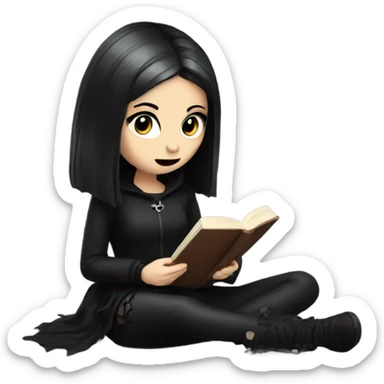 Goth girl Reading book sticker