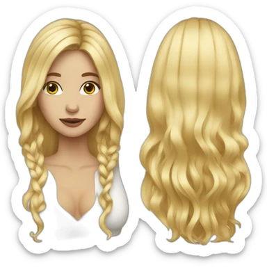 Blonde long hair woman  sticker