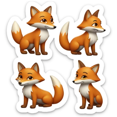 Fox wearing a hotdog hat  sticker