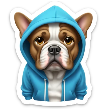 French bull dog wearing hoodie sticker