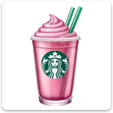 Starbucks glittery pink drink  sticker