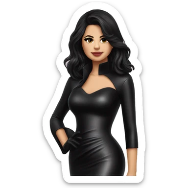 Selena gomez black latex dress sticker