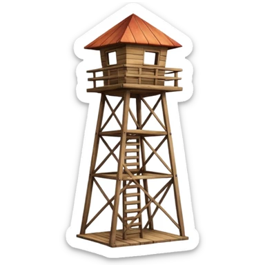 Lookout tower with a big smile sticker