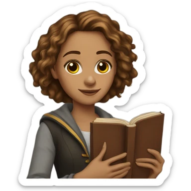 hermione-granger-with-a-book sticker