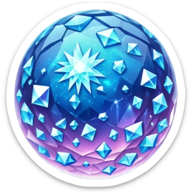 Crystal Planet – surface covered in glowing crystals sticker