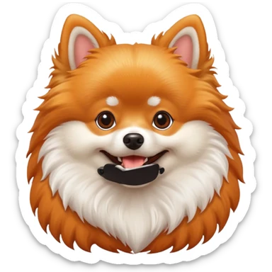 happy Pomeranian dog iOS Style sticker