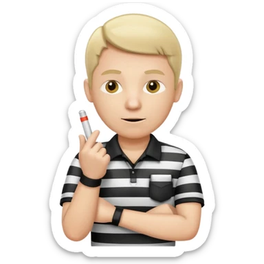 referee with crossed arms up sticker