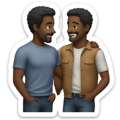 Dois homens se abraçando  sticker