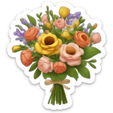 Bouquet-de-fleurs-brun sticker