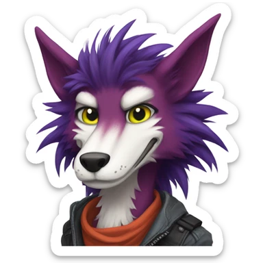 Colorful cute edgy badass anthropomorphic sergal furry  sticker