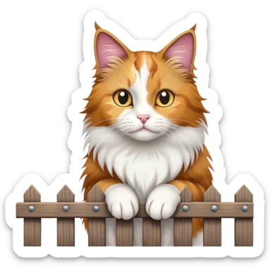 Кошка на заборе sticker