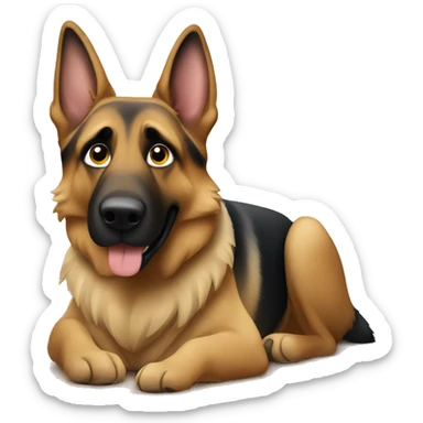 German shepherd indoors looking at viewer sticker
