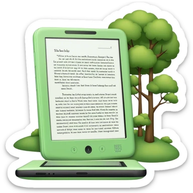 kindle reader na cor verde claro com página aberta  sticker