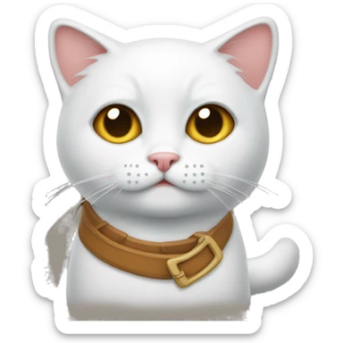 Un gato blanco con pajarita sticker