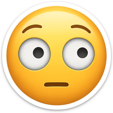 face with rolling eyes emoji, digital illustration sticker