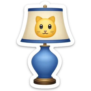 lamp with blue lampshade sticker