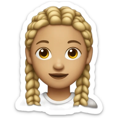 a light skin teenager with cornrows  sticker