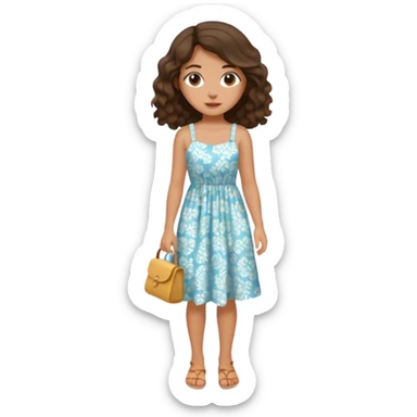 Brunette girl wavy nothing underneath full body sticker