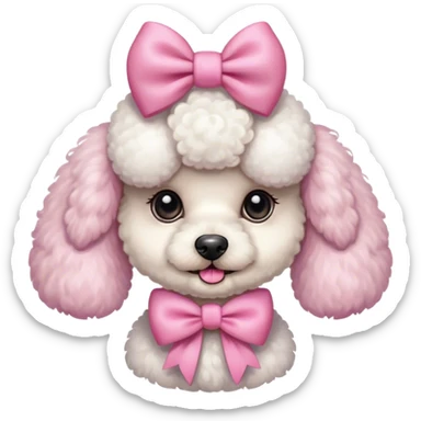 Cute poodle with bow sticker